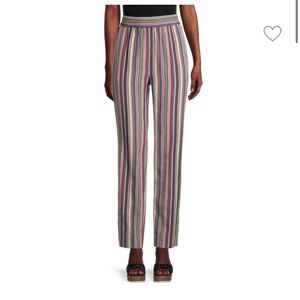 OSCAR DE LA RENTA Stripe Straight-Leg Pants Size 16.